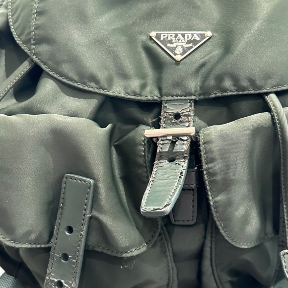 Prada dark green Nylon Backpack - Picture 3 of 14